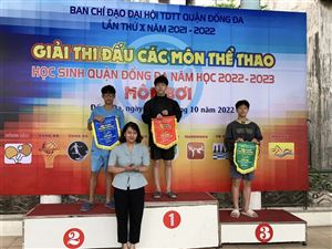 HỌC SINH TRƯỜNG THCS LÁNG THƯỢNG ĐẠT GIẢI CAO TRONG MÔN BƠI CẤP QUẬN